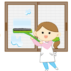 網戸掃除に残り湯　慧一の水